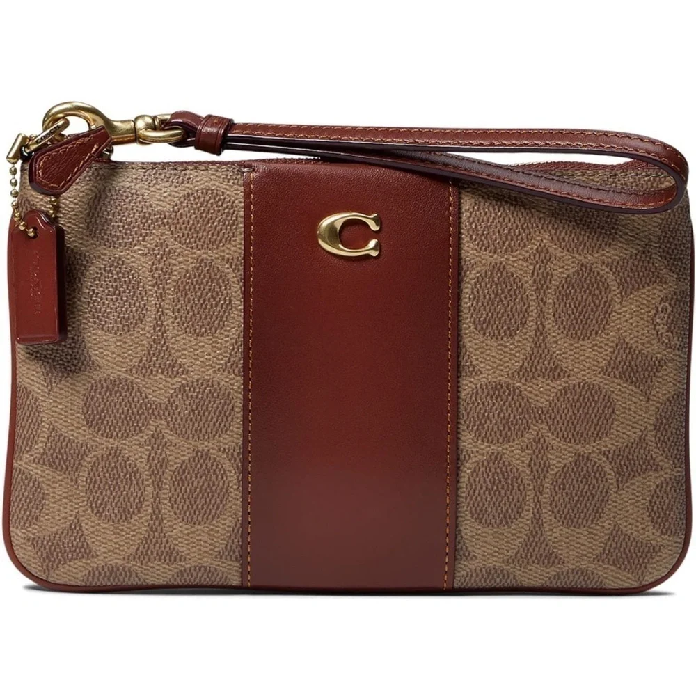 - Coach Womens Coated Canvas Signature Small Wristlet (new) - Picture 4 of 7